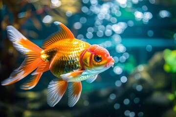 Wall Mural - Goldfish in Aquarium