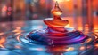 Focus on the swirling motion of a spinning top as it whirls across a polished surface, leaving behind a trail of blurred colors that blend seamlessly into one another.