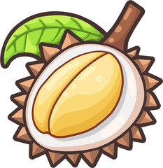 Wall Mural - Durian icon, white background