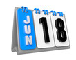 18 June Calendar 3D Render