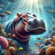 
submerged illuminated hippo 1