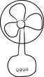 Continuous line drawing of a home fan. Vector illustration