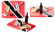 Trinidad and Tobago Flag Display: Wine with Cheeses and Cured Meats