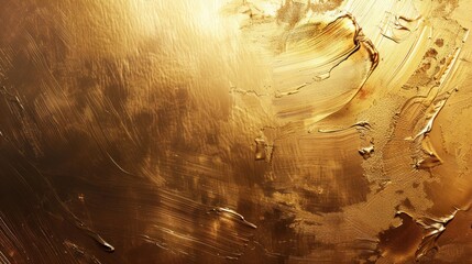 Abstract artistic backdrop with golden brushstrokes and textured elements