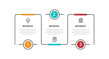 Poster - Business template vector infographic with 3 line connected concept can be used for workflow, business information, and web design 