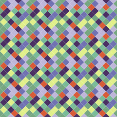 Poster - Seamless colorful diagonal square pattern background - abstract geometrical vector graphic design