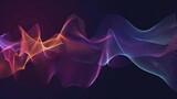 Fototapeta  - Speaking sound wave lines illustration. Rainbow light gradient motion abstract background