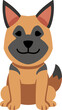 Cartoon character german shepherd dog for design.