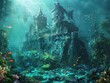 A hauntingly beautiful underwater realm, with vibrant coral reefs, schools of exotic fish, and ancient shipwrecks resting on the ocean floor undersea discovery The mysterious allure of the underwater