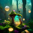 bajkowe ilustracje sny marzenia góry domy motyle szklane kule