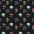 Seamless pattern with hand-drawn ledum, lavandula, Echinacea purpurea in a flat style, medicinal and homeopathic plants, aromatherapy, for decoration and design..