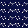 Indigo denim blue leaf motif seamless pattern. Japanese dye batik fabric style effect print background swatch. 