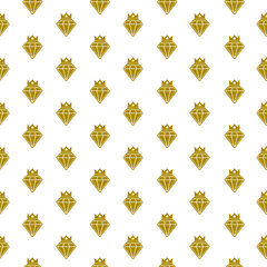 Canvas Print - Diamond crown icon seamless pattern isolated on white background