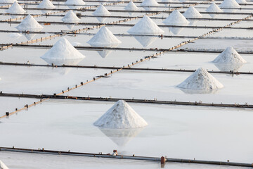 Wall Mural - Jingzaijiao Tile paved Salt Fields in Tainan of Taiwan