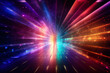 Neon high-speed optical fiber extended space-time tunnel space futuristic background