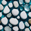 © Эля Эля - pattern of white pebbles on a blue background