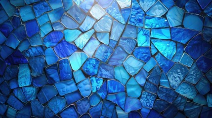 blue stained glass background. vibrant colored window design backdrop. interior design