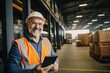 © Vorda Berge - Portrait of a middle aged male engineer with tablet in warehouse