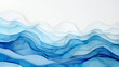  Abstract blue watercolor waves background, in the style of paper cut art. creating a visually captivating scene with ample spac