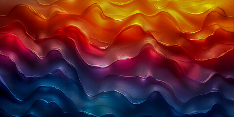 Wall Mural - Abstract colorful waves of flowing fabric texture cut out png on transparent background