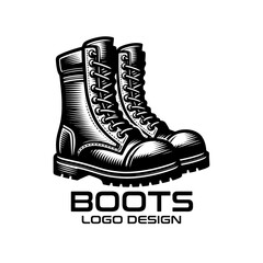 Wall Mural - Boots Vector Logo Design