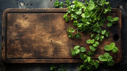   Two cutting boards, each bearing an array of green leaves