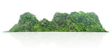 Fototapeta Na ścianę - mountain range with lush green trees isolate on white background