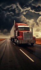 Wall Mural - Truck on the road, transportation concept