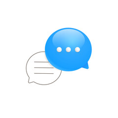Poster - Two chat bubbles. UI design icon. Vector illustration of chat bubbles design.	
