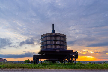 Canvas Print - Old wine press near Vougeot, Cote de Nuits, Burgundy, France