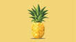 Vector flat illustration of a pineapple. Tropical heal