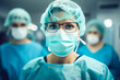 © Tetiana - Generative IA picture modern operating room in futuristic surgery clinic team of professionals operating patient
