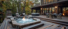 Outdoor Living Spaces Include A Spacious Deck, Hot Tub, And Fire Pit For Year-round Enjoyment. 