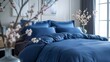 © Natalia - Luxury bedroom with silk royal blue bedding