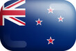 New Zealand Official National Flag Isolated 3D Glossy Rounded Icon
