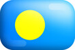 Palau Official National Flag Isolated 3D Glossy Rounded Icon