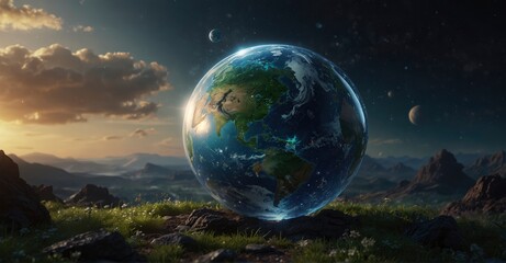 Wall Mural -  Planet reverence Art for World Environment and Mother Earth Day