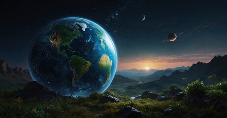 Wall Mural - Planet's honor Art for World Environment and Mother Earth Day