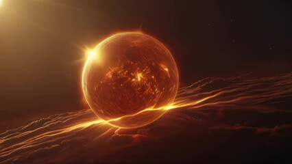 Wall Mural - Shining energy of Sun solar sphere beam light 