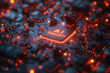 Poster - A computer chip with the letters AI on it