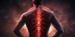 © kora studio - illustration shows a person is having back pain issue because of the spinal cord problem