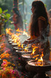 Serene moment capturing traditional rituals performed during Sinhala New Year festivities