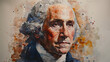 © Peludis - George Washington President of the United States, in watercolor style,