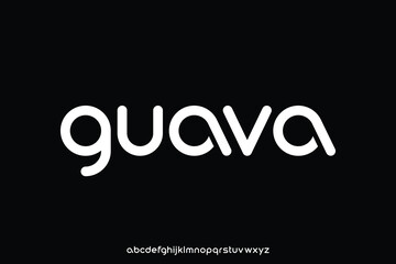 Wall Mural - modern rounded guava alphabet display font vector illustration