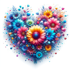 Wall Mural - Floral Heart Design.