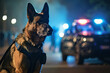 Police dog at crime scene