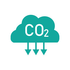 Wall Mural - CO2 Icon. Emissions Reduction of Carbon eps10