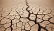 Land handle with dry ground and cracking global warming