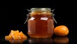 Marmalade jam jar isolated on white background