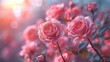 Pink flowers background festive blooming roses, pastel image bouquet romance flowers soft petals